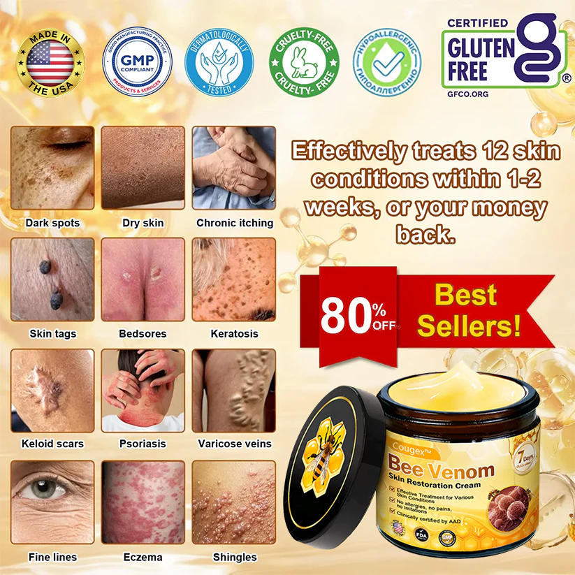Made and Shipped from USA 🥑 Bee Venom Skin Restoration Cream ⏰ LAST DAY — 80% OFF