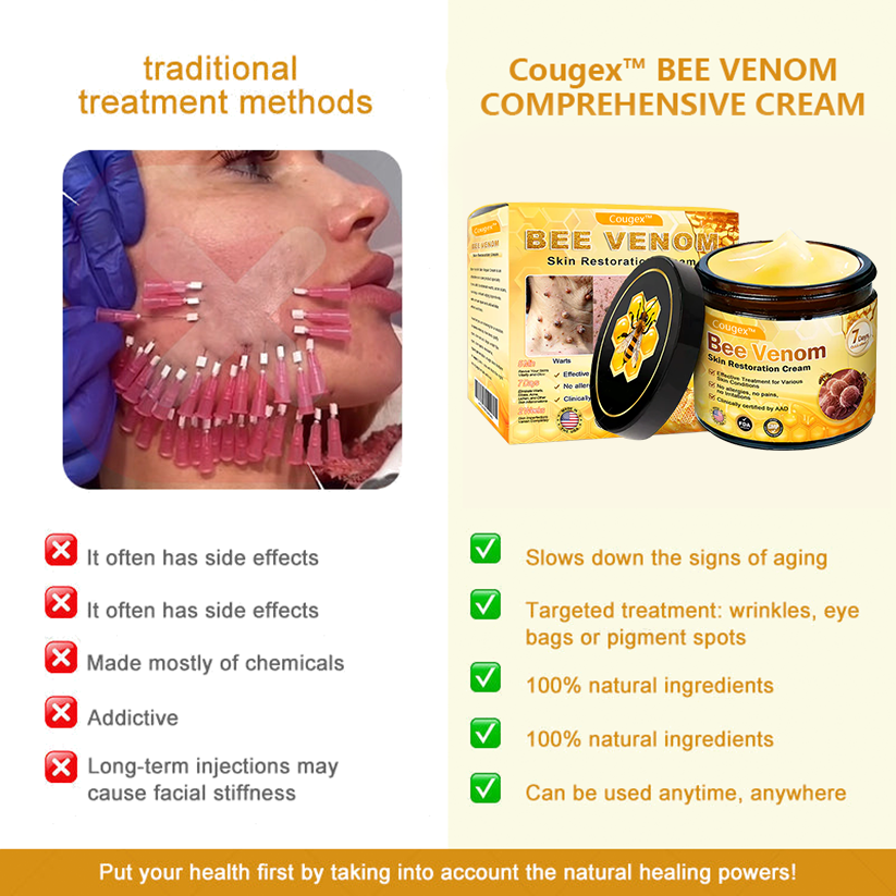 Made and Shipped from USA 🥑 Bee Venom Skin Restoration Cream ⏰ LAST DAY — 80% OFF