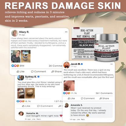 Black Rice Skin Repair Essence Cream 👨‍⚕️ FDA Certified – Helps Remove Warts, Improve Keratin Buildup, Seborrheic Dermatitis, Follicular Keratosis, Age Spots, and Bruising