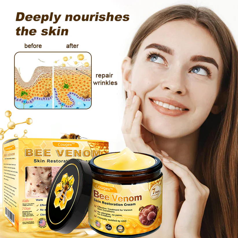 Made and Shipped from USA 🥑 Bee Venom Skin Restoration Cream ⏰ LAST DAY — 80% OFF