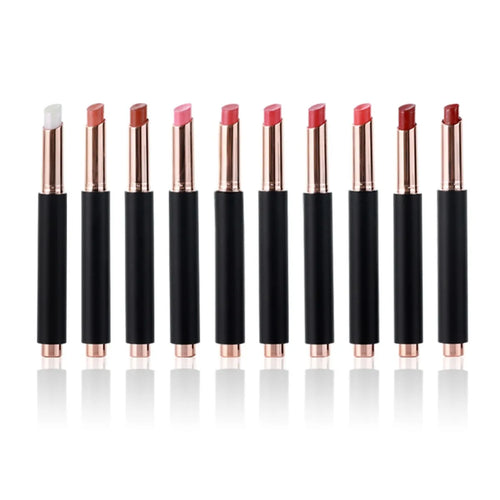 10-color black tube matte moisturizing press lipstick